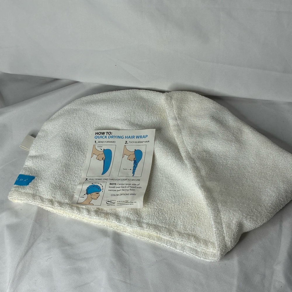 🐼 3/$25 Spin Spa White Quick Drying Hair Wrap